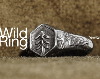WILD Ring (Handmade Gothic Ring • 925 Silver & Gold Skull Ring)
