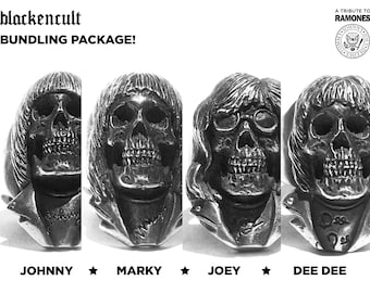 The RAMONES Rings Bundling Package (Rock n Roll Ring • Skull Iconic Ring)
