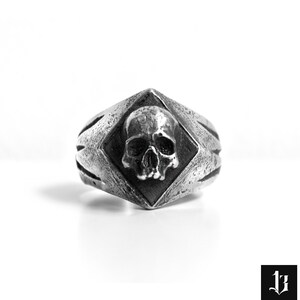 BLACKENFORK Ring Handmade Gothic Ring 925 Silver & Gold Skull Ring image 2