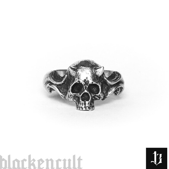 指輪・リング Devil Skull RING Silver925 Devil Skull Ring .925 Solid Sterling Silver Witch, Devil Worship