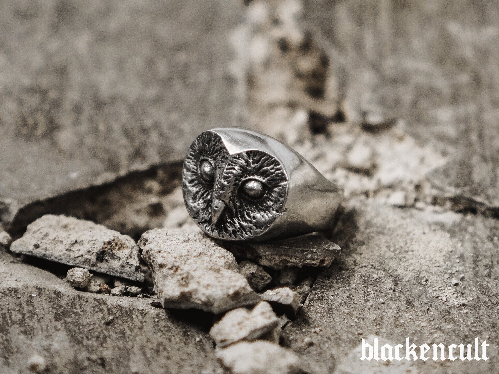 OWL Ring (Handmade Gothic Ring • 925 Silver & Gold Animal Ring)