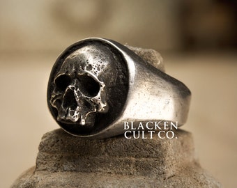 OBLIVION Ring (Handmade Gothic Ring • 925 Silver & Gold Skull Ring)