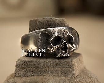 CLASSIC Ring (Handmade Gothic Ring • 925 Silver & Gold Skull Ring)