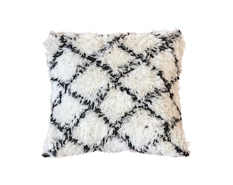 Wool Moroccan Square Pillow, Home Decor, Accent Pillow, Bohemian Pillow, Boho Home Decor, Couch Pillow, Decorative Pillow