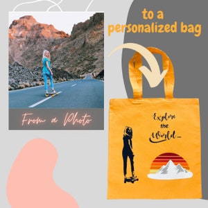 Personalized Tote Bag, Your Photo on a Tote Bag, Custom Tote Bag, Make Your Own Tote Bag, Mother&#39;s Day, Birthday Gift, Gift for mom