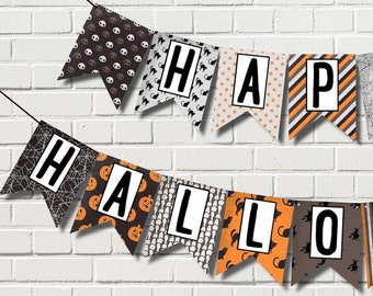 Happy Halloween banner, Halloween party decor, Halloween decorations, digital banner for Halloween party, party decorations, DIY party