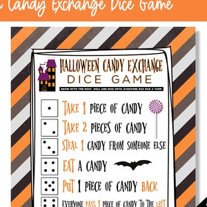 Candy Dice Game, Halloween Games, Halloween Party Games, Candy Game, Kids Games, Fun Party Games, Halloween Printable, Instant Download