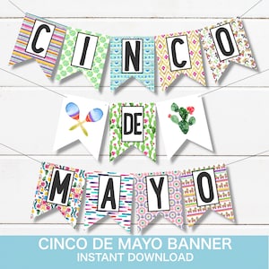 Cinco de Mayo Banner - Cinco De Mayo decorations - Fiesta decorations - Fiesta banner - Cinco De Mayo party supplies - DIY party decor