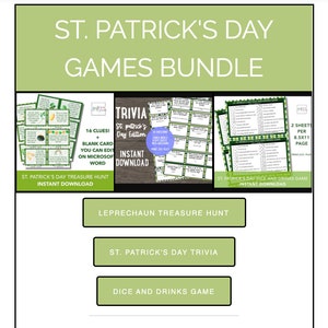 St. Patrick&#39;s Day Games Bundle INSTANT DOWNLOAD - St. Patrick&#39;s Day Party Games - St. Patrick&#39;s Day Party - Funny St. Patrick&#39;s Day Games