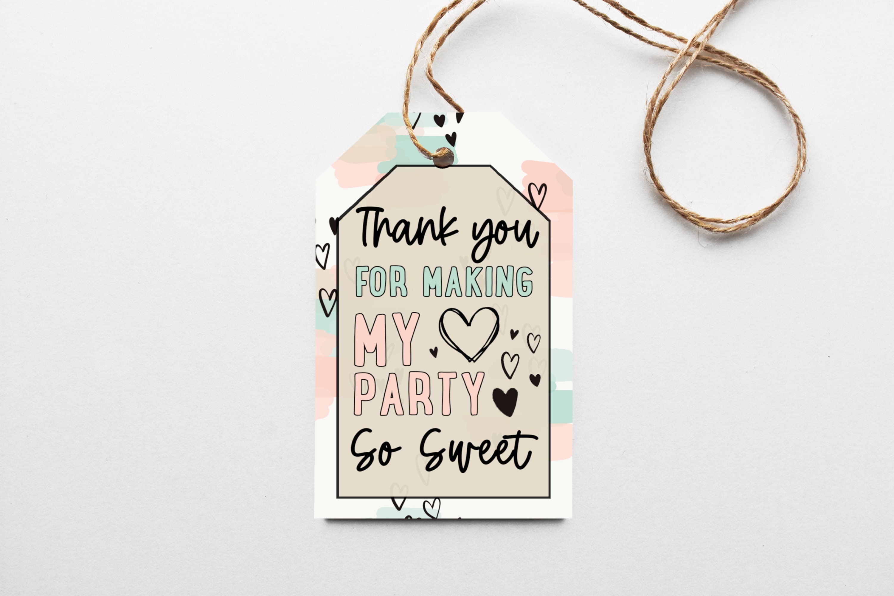 Party Favor Gift Tag INSTANT DOWNLOAD Valentines Party Favor Etsy