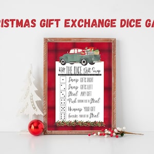 Christmas Gift Exchange Dice Game INSTANT DOWNLOAD - Christmas party games  - Holiday party game - Gift swap dice game - gift exchange