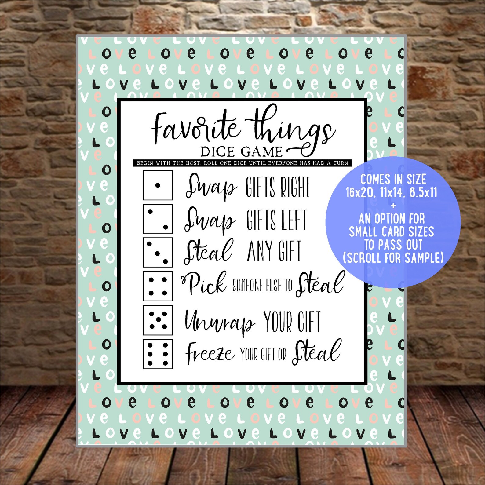 Valentines Gift Exchange Dice Game INSTANT DOWNLOAD Valentines Party ...