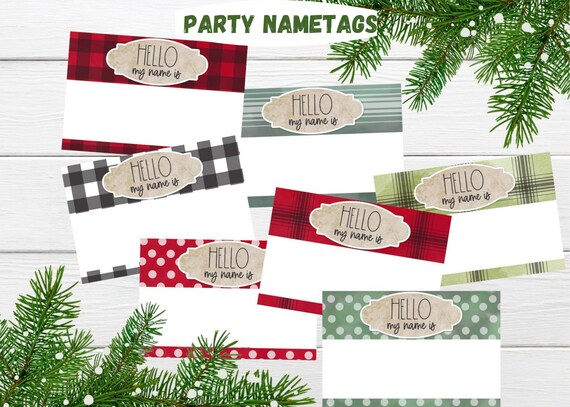 Printable Name Tags Christmas Name Tags Stocking Name Tags - Etsy