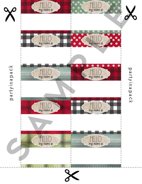 Printable Name Tags Christmas Name Tags Stocking Name Tags