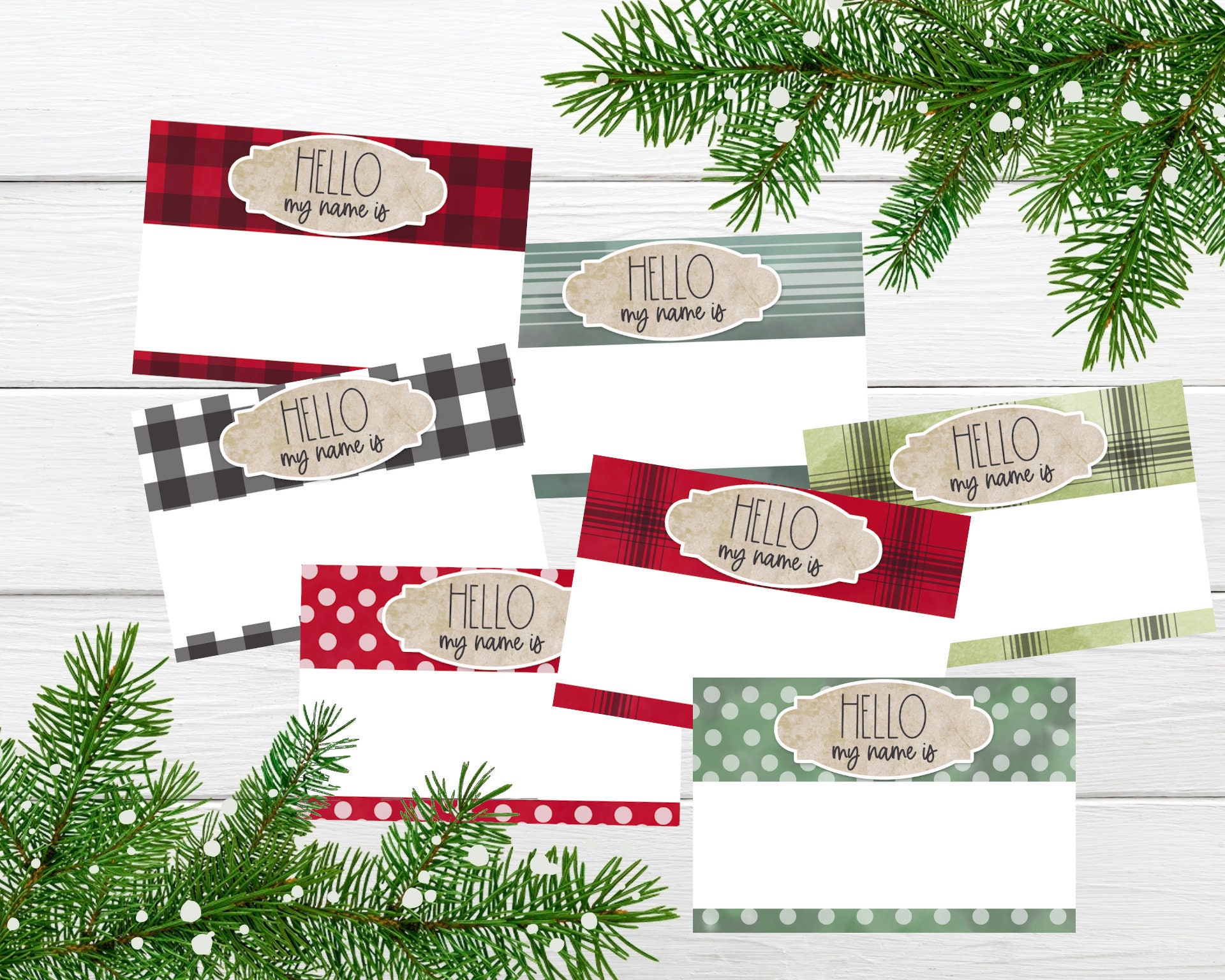 Printable Name Tags - Christmas Name Tags - Stocking Name Tags - Christmas Party Ideas - Office ...