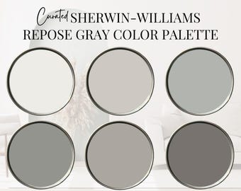 Sherwin-Williams Repose Gray Color Palette, Neutral Color Palette, Earth Tones, Modern Color Palette, Transitional Color Palette