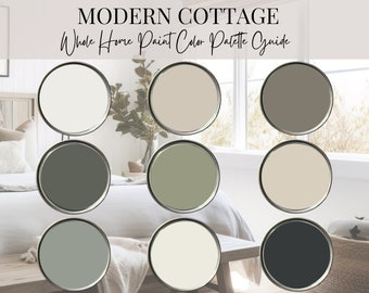 Curated Modern Cottage Whole Home Color Palette Guide, Interior Paint Colors for Home, Modern Neutral Color Scheme, Paint Color Palette