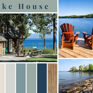 Lake House Color Palette - Vacation Lake Home- Lake House Color Palette - Vacation Home Paint Colors