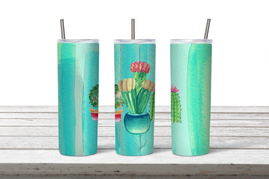 20 Oz Skinny Tumbler Cactus Design for Sublimation Tumbler Digital ...