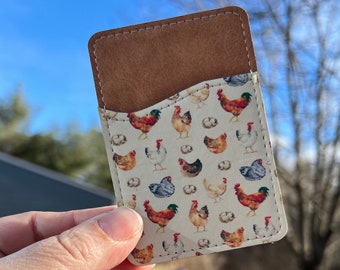 Chicken Card Wallet, Chicken phone wallet, Chicken phone case wallet, Chicken accessories, Cute chicken gifts, Cute chicken accessories,