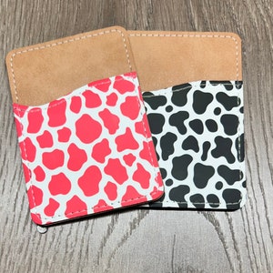 Cartera de teléfono con estampado de vaca / Accesorios con estampado de vaca rosa / Titular de la tarjeta con estampado de vaca / Cartera de tarjeta de teléfono / Cartera de teléfono occidental / Cartera de teléfono / Titular de tarjeta