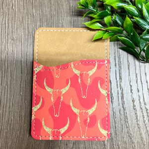 Western Phone Wallet / Soporte de tarjeta para teléfono / Wester Wallet / Wester Card Holder / Card holder / Phone Wallet / Card Holder / Wallet / Pink Cow Print
