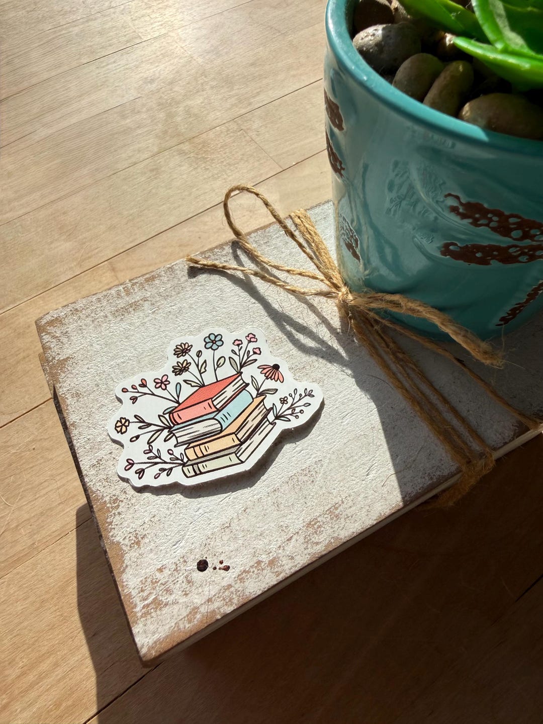 Floral Books Stack Sticker, Vinyl Decal - Etsy