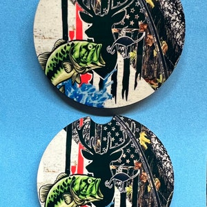 Hunting Car Coasters/ Fishing Car Coasters/ Car Coasters/ Car Accessories/ Western Car Coasters/ Gift for her/ Gift for him/ Car Accessories