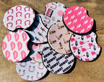 Western Pink Car Coasters, Everything Pink Car Coasters, Cute Wester Car Coasters, Car Coasters, Western Car Coasters, Pink Car Coasters