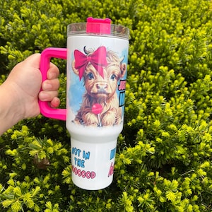 Cow 40oz Tumbler, Highland cow tumbler, Highland 40oz cup, Funny 40oz tumbler, Just a little MOO-DY tumbler, Cute 40 oz tumbler, Funny mugs