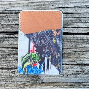 Regalos de caza, regalos de pesca, billetera de tarjeta de caza, billetera de tarjeta de pesca, billetera de tarjeta, billetera de tarjeta para él, billetera de tarjeta para ella.