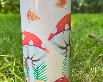 Cute Gnome Tumbler, Gnome Tumbler, Fall Tumbler, Cute Mushroom Tumbler, 20oz Skinny Tumbler, Cute Fall Tumblers, Fall Lover Gifts, 20oz cup