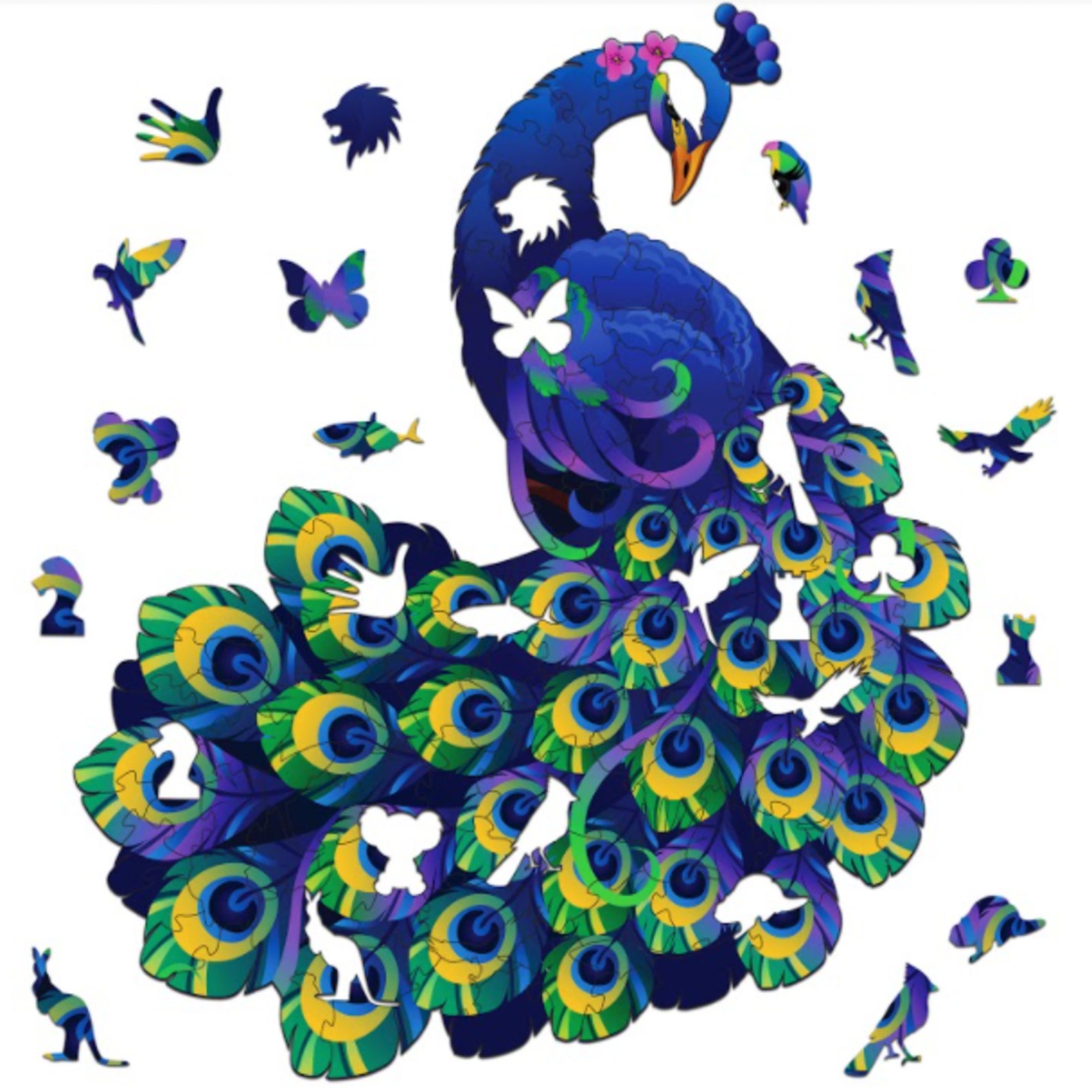 Wooden Puzzle Jigsaw Peacock / Jigsaw Puzzle / Laser Cut Etsy