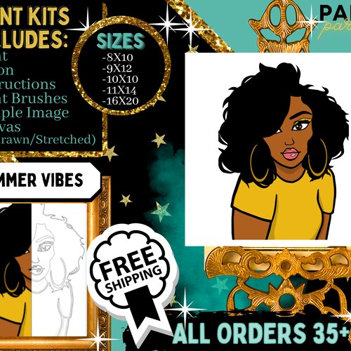 Bulk DIY Paint Party Predrawn Canvas Outline Presketched Etsy