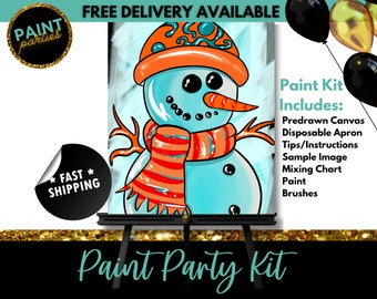 DIY paint and Sip Kit Kid and Adult Paint Party Customizable Home Events  FREE SHIPPING 