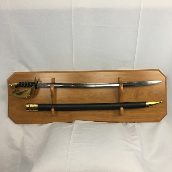 36" Military Sword Holder Display...as of today 3/23/24 I have 6 Mahogany in Stock, and im Sold Out of Cherry...I will be restocked on 4/15