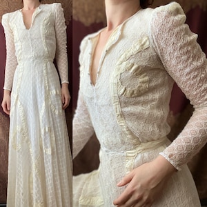 1930s Chantilly Lace Wedding Dress