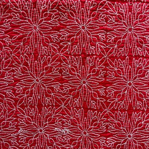 Red Embroidered Kantha Quilt, Bengal mid 20th century