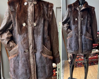 Vintage 1980s Suede and Mink Jacket