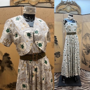 Hand painted 1930s Floral Two- Piece set