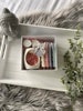 Wax Melt Gift Set - Soy Wax Melts Gift Set - 1 Burner, 4 Snap Bars & Tealights - Gift Package In A Pink / White Box 