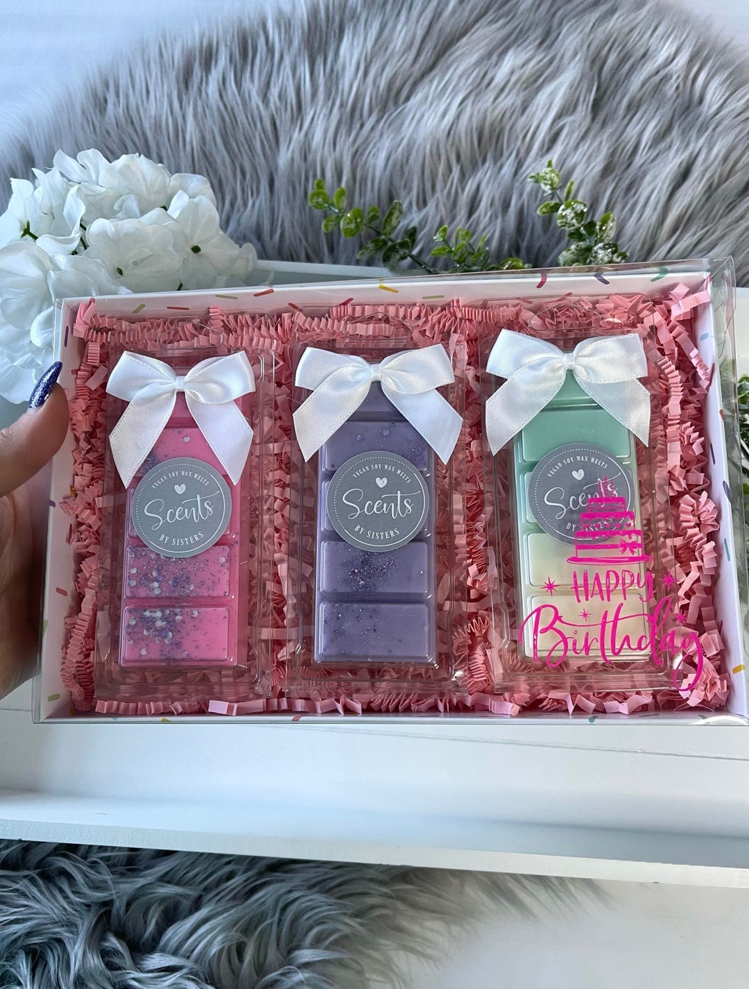 Bday Sprinkles Gift Set Happy Birthday Wax Melt Gift Set Snap Bar Gift Set  Soy Vegan Wax Melts 3 Snap Bars 3 Scents to Choose 