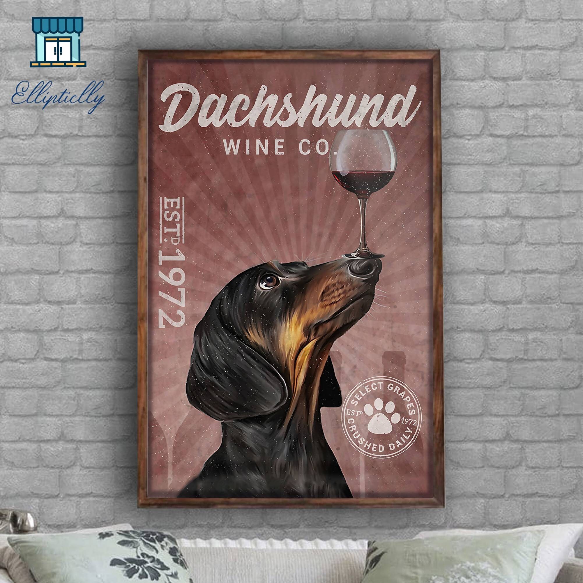 Dachshund Dog Wine Company Poster Wall Art Home Decor Dog Etsy