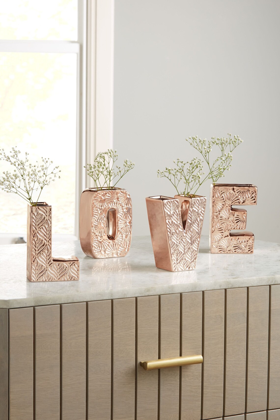 SET OF 4 flower vases LOVE Letter vase Organizer Pen Etsy