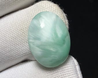 Cabujón de hemimorfita chatoyant verde ángel, piedra preciosa verde natural, 8,9 ct, 17 x 13 x 5 MM, piedra suelta para joyería.