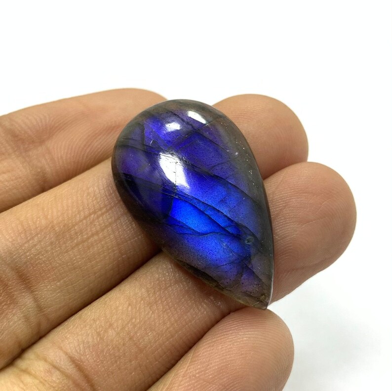 Awesome Quality Labradorite Cabochons pear Shape 28.40 carat size 19x32x6 mm blue fire labradorite for making a necklace jewelry