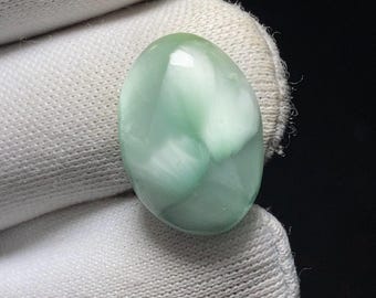 Cabujón de hemimorfita chatoyant verde ángel, piedra preciosa verde natural, 7,7 ct, 17 x 12 x 5 mm, piedra suelta para joyería.