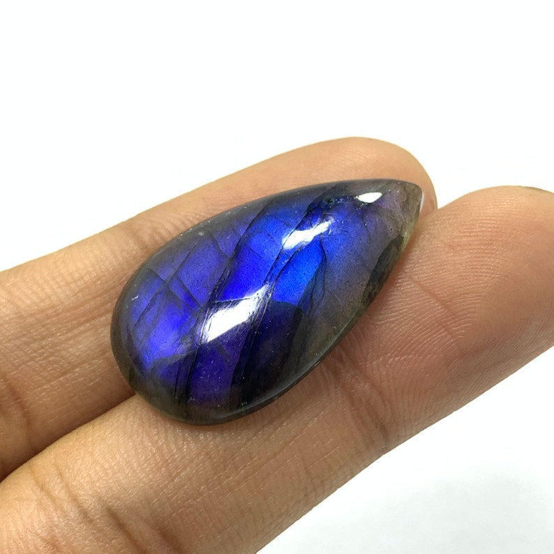 Awesome Quality Labradorite Cabochons pear Shape 28.40 carat size 19x32x6 mm blue fire labradorite for making a necklace jewelry