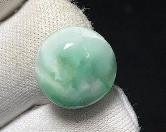 Angel Green Chatoyant Hemimorphite Cabochon, Natural Green Gemstone , 10.4ct, 14 x 14 x 7MM, Loose stone For Jewelry.