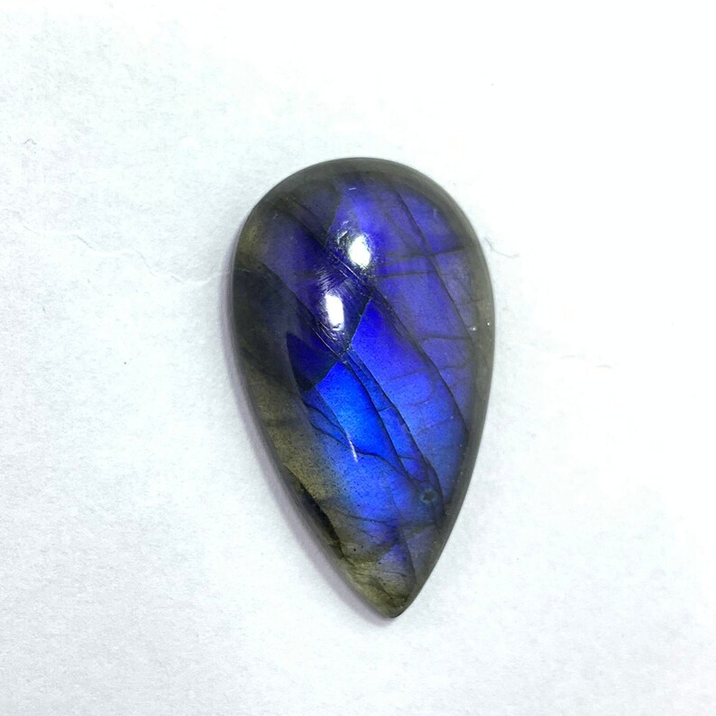 Awesome Quality Labradorite Cabochons pear Shape 28.40 carat size 19x32x6 mm blue fire labradorite for making a necklace jewelry